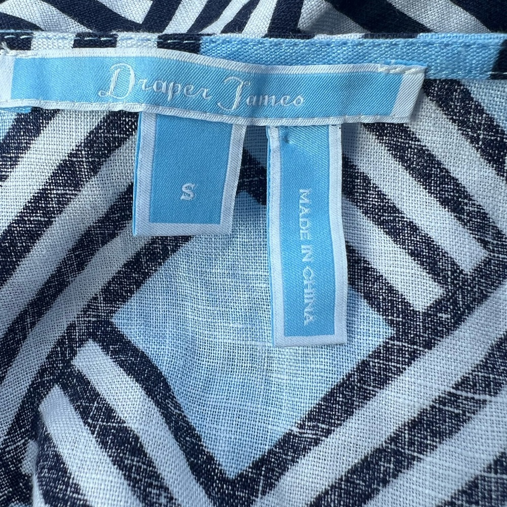 Draper James Linen Lattice Button Front Midi Dress - image 7